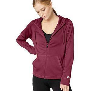 Starter Women's AUTHEN-TECH Zip-Up Hoodie-maroon